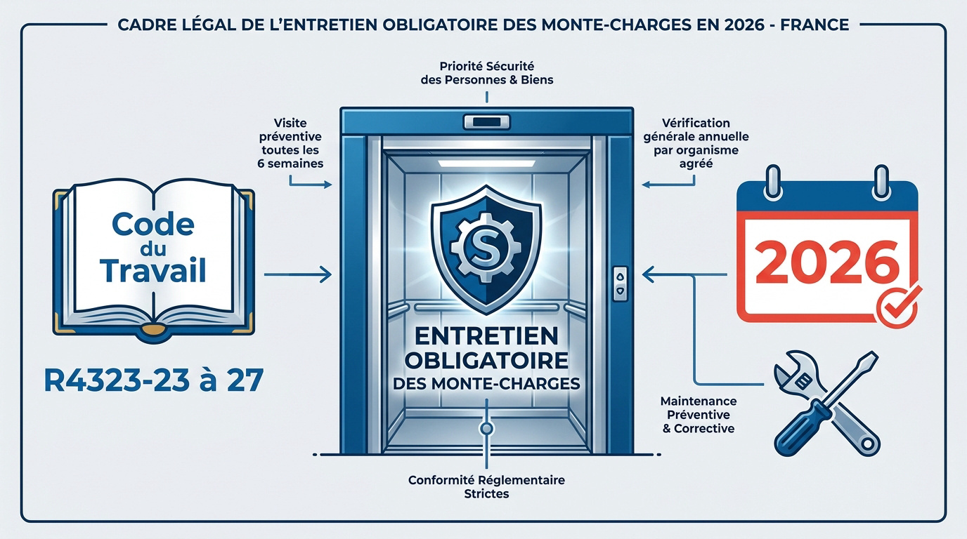 Contrôle technique de conformité d'un monte-charge professionnel